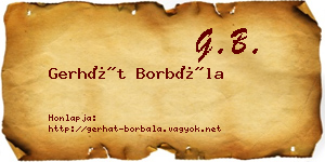 Gerhát Borbála névjegykártya